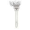Cubic Zirconia Engagement Ring- The Lark (Customizable 7-stone Pear Cut Design with Vertical Round-Channel Accents)