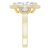 Cubic Zirconia Engagement Ring- The Carina Mixe (Customizable 3x Halo-Enhanced 3-stone Style with Marquise Cut Center and Round Cut Accents)