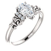 10K White Gold Customizable 7-stone Pear Cut Design with Vertical Round-Channel Accents