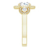 Cubic Zirconia Engagement Ring- The Carina Mixe (Customizable 3x Halo-Enhanced 3-stone Style with Round Cut Center and Round Cut Accents)