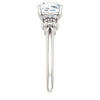 Cubic Zirconia Engagement Ring- The Lark (Customizable 7-stone Cushion Cut Design with Vertical Round-Channel Accents)