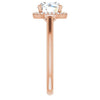 Cubic Zirconia Engagement Ring- The Honesty (Customizable Cathedral-Halo Round Cut Style featuring Sculptural Trellis)