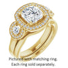 Cubic Zirconia Engagement Ring- The Carina Mixe (Customizable 3x Halo-Enhanced 3-stone Style with Cushion Cut Center and Round Cut Accents)
