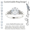 Cubic Zirconia Engagement Ring- The Lark (Customizable 7-stone Oval Cut Design with Vertical Round-Channel Accents)