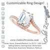 Cubic Zirconia Engagement Ring- The Essence (Customizable Artisan Emerald Cut Design with Thin, Accented Bypass Band)