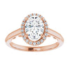 Cubic Zirconia Engagement Ring- The Honesty (Customizable Cathedral-Halo Oval Cut Style featuring Sculptural Trellis)