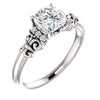 10K White Gold Customizable 7-stone Cushion Cut Design with Vertical Round-Channel Accents