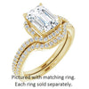 Cubic Zirconia Engagement Ring- The Essence (Customizable Artisan Emerald Cut Design with Thin, Accented Bypass Band)