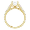 Cubic Zirconia Engagement Ring- The Addison (Customizable Cathedral-raised Emerald Cut Center with Exquisite Accented Split-band)