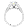 Cubic Zirconia Engagement Ring- The Addison (Customizable Cathedral-raised Cushion Cut Center with Exquisite Accented Split-band)