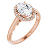 Cubic Zirconia Engagement Ring- The Honesty (Customizable Cathedral-Halo Oval Cut Style featuring Sculptural Trellis)