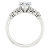 Cubic Zirconia Engagement Ring- The Lark (Customizable 7-stone Pear Cut Design with Vertical Round-Channel Accents)