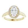 Cubic Zirconia Engagement Ring- The Honesty (Customizable Cathedral-Halo Oval Cut Style featuring Sculptural Trellis)