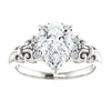 Cubic Zirconia Engagement Ring- The Lark (Customizable 7-stone Pear Cut Design with Vertical Round-Channel Accents)