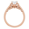 Cubic Zirconia Engagement Ring- The Honesty (Customizable Cathedral-Halo Oval Cut Style featuring Sculptural Trellis)