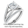 Cubic Zirconia Engagement Ring- The Addison (Customizable Cathedral-raised Cushion Cut Center with Exquisite Accented Split-band)