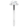 Cubic Zirconia Engagement Ring- The Honesty (Customizable Cathedral-Halo Cushion Cut Style featuring Sculptural Trellis)