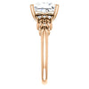Cubic Zirconia Engagement Ring- The Lark (Customizable 7-stone Princess/Square Cut Design with Vertical Round-Channel Accents)