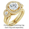 Cubic Zirconia Engagement Ring- The Carina Mixe (Customizable 3x Halo-Enhanced 3-stone Style with Round Cut Center and Round Cut Accents)