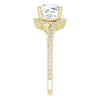 Cubic Zirconia Engagement Ring- The Essence (Customizable Artisan Cushion Cut Design with Thin, Accented Bypass Band)