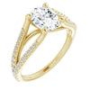 Cubic Zirconia Engagement Ring- The Addison (Customizable Cathedral-raised Oval Cut Center with Exquisite Accented Split-band)