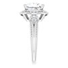 Cubic Zirconia Engagement Ring- The Ashton (Customizable Vintage Princess/Square Cut Design with Beaded Milgrain and Starburst Semi-Halo)