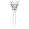 Cubic Zirconia Engagement Ring- The Lark (Customizable 7-stone Princess/Square Cut Design with Vertical Round-Channel Accents)