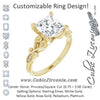 Cubic Zirconia Engagement Ring- The Annika (Customizable 7-stone Design with Princess/Square Cut Center Plus Sculptural Band and Filigree)
