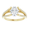 Cubic Zirconia Engagement Ring- The Addison (Customizable Cathedral-raised Oval Cut Center with Exquisite Accented Split-band)
