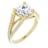 Cubic Zirconia Engagement Ring- The Addison (Customizable Cathedral-raised Asscher Cut Center with Exquisite Accented Split-band)