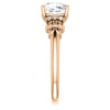 Cubic Zirconia Engagement Ring- The Lark (Customizable 7-stone Cushion Cut Design with Vertical Round-Channel Accents)