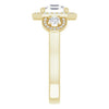 Cubic Zirconia Engagement Ring- The Carina Mixe (Customizable 3x Halo-Enhanced 3-stone Style with Asscher Cut Center and Round Cut Accents)