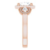Cubic Zirconia Engagement Ring- The Carina Mixe (Customizable 3x Halo-Enhanced 3-stone Style with Princess/Square Cut Center and Round Cut Accents)
