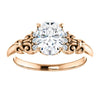 Cubic Zirconia Engagement Ring- The Lark (Customizable 7-stone Oval Cut Design with Vertical Round-Channel Accents)
