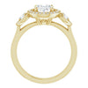 Cubic Zirconia Engagement Ring- The Carina Mixe (Customizable 3x Halo-Enhanced 3-stone Style with Oval Cut Center and Round Cut Accents)
