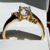 Cubic Zirconia Engagement Ring-*Clearance* The Inez 1.0 Carat Round Cut 5-stone Artisan Bypass in 10K Yellow Gold