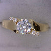 Cubic Zirconia Engagement Ring-*Clearance* The Inez 1.0 Carat Round Cut 5-stone Artisan Bypass in 10K Yellow Gold