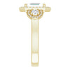Cubic Zirconia Engagement Ring- The Carina Mixe (Customizable 3x Halo-Enhanced 3-stone Style with Emerald Cut Center and Round Cut Accents)