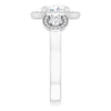 Cubic Zirconia Engagement Ring- The Carina Mixe (Customizable 3x Halo-Enhanced 3-stone Style with Oval Cut Center and Round Cut Accents)