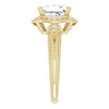 Cubic Zirconia Engagement Ring- The Ashton (Customizable Vintage Princess/Square Cut Design with Beaded Milgrain and Starburst Semi-Halo)