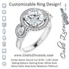 Cubic Zirconia Engagement Ring- The Carina Mixe (Customizable 3x Halo-Enhanced 3-stone Style with Round Cut Center and Round Cut Accents)