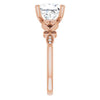 Cubic Zirconia Engagement Ring- The Annika (Customizable 7-stone Design with Princess/Square Cut Center Plus Sculptural Band and Filigree)