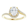 Cubic Zirconia Engagement Ring- The Essence (Customizable Artisan Oval Cut Design with Thin, Accented Bypass Band)