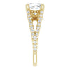 Cubic Zirconia Engagement Ring- The Addison (Customizable Cathedral-raised Cushion Cut Center with Exquisite Accented Split-band)