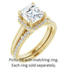 Cubic Zirconia Engagement Ring- The Honesty (Customizable Cathedral-Halo Asscher Cut Style featuring Sculptural Trellis)