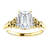 Cubic Zirconia Engagement Ring- The Lark (Customizable 7-stone Radiant Cut Design with Vertical Round-Channel Accents)