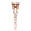 Cubic Zirconia Engagement Ring- The Addison (Customizable Cathedral-raised Oval Cut Center with Exquisite Accented Split-band)