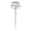 Cubic Zirconia Engagement Ring- The Essence (Customizable Artisan Emerald Cut Design with Thin, Accented Bypass Band)