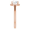 Cubic Zirconia Engagement Ring- The Honesty (Customizable Cathedral-Halo Cushion Cut Style featuring Sculptural Trellis)