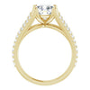 Cubic Zirconia Engagement Ring- The Addison (Customizable Cathedral-raised Cushion Cut Center with Exquisite Accented Split-band)